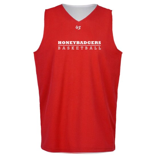 HONEYBADGERS Basketball Reversible Jersey BASIC rot/weiß Bild zum Schließen anclicken